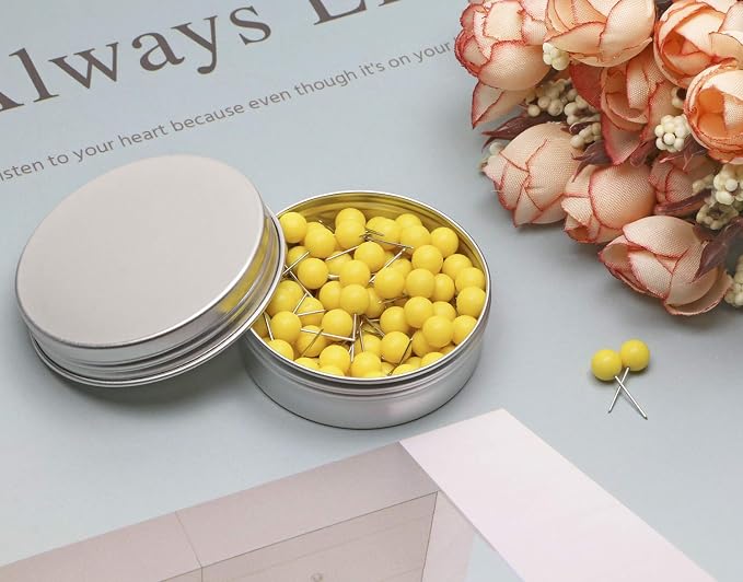 Tupalizy 100PCS 1/4 Inch Small Round Head Map Tacks Pins - Image 5