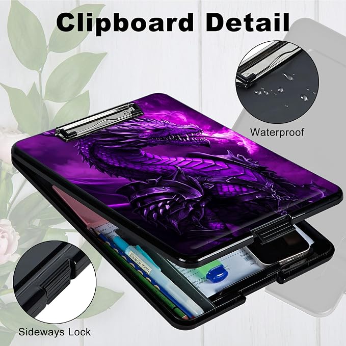 Purple Flaming Dragon A4 Clipboard - Image 3