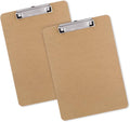 Wood Clipboards Set of 2, Letter Size Hardboard Clip Board 8.5x11 | A4 Standard by Macroclo