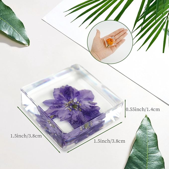 10PCS Dried Flower Paperweight Pressed Flower Paper Weight Real Resin Crafts - Image 2