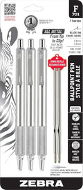 Zebra Pen F-701 Ballpoint Black Ink Fine Point 0.8mm Pen, Heavy Duty, Durable by ZebraPen