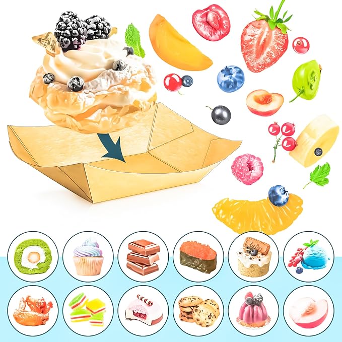 400Pack 1/2Lb Paper Food Boat Trays Disposable Small Paper Boats Plates - Image 7
