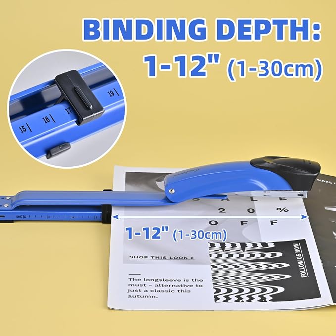 Long Reach Stapler, with 2000 Staples & Stapler Remover Full Strip, 20-25 Sheet - Image 2