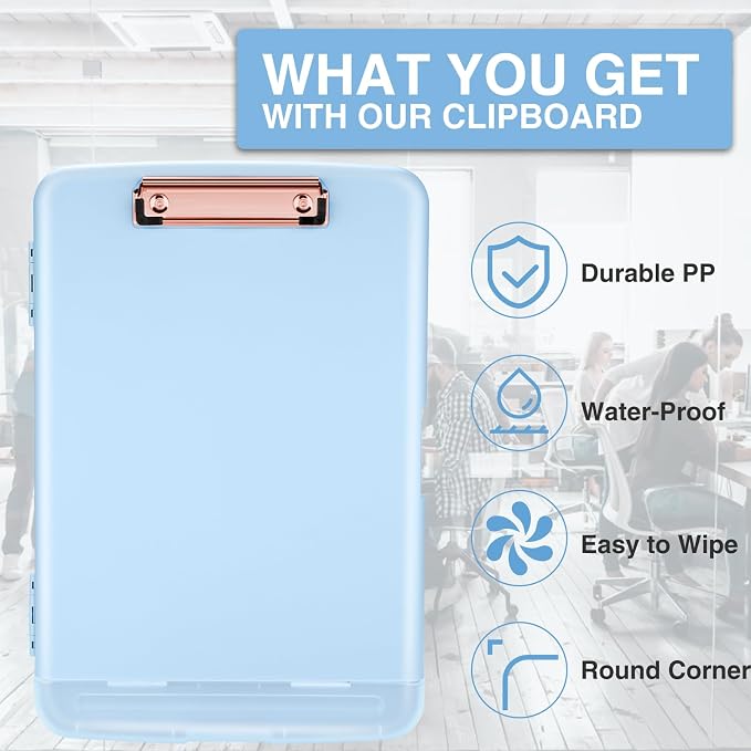 Sooez Clipboards with Storage, High Capacity Clip Boards 8.5x11 with Pen Holder - Image 4
