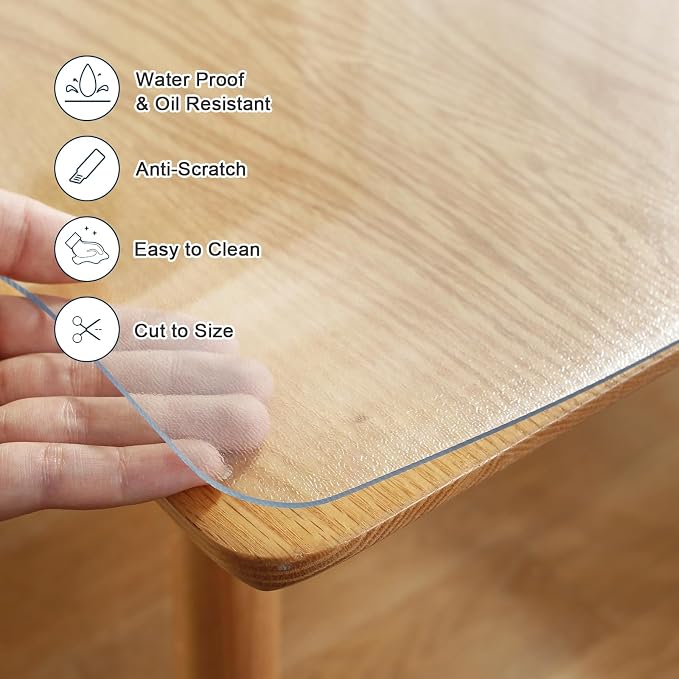 LovePads Frosted Table Cover Protector 42 x 108 Inch, 1.5mm Thick Plastic Table - Image 3