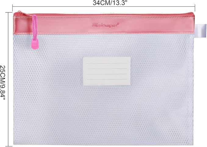 Wisdompro Zipper Pouch, 4 Packs Durable Letter Size Waterproof Mesh File Bag - Image 3