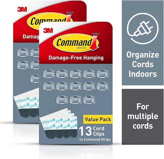 Command Round Cord Clips, Damage Free Hanging Cable, - Image 2