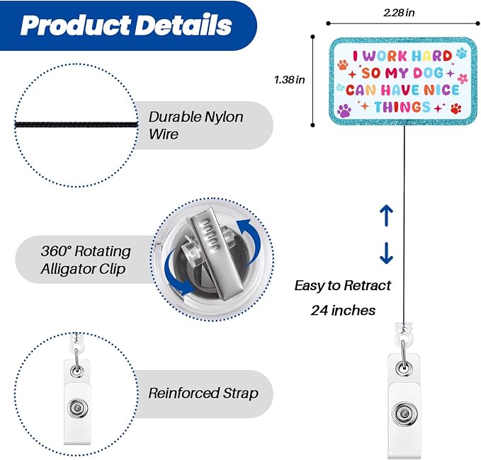 I Work Hard So My Dog Can Have Nice Things Funny Nurse Badge Reel, Cute - Image 3