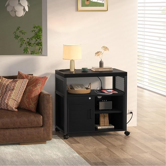 Unikito Lateral File Cabinet, Locking Office Printer Stand - Image 6