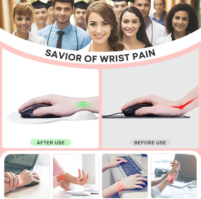 JIKIOU Mouse Pad, 2 Pack Ergonomic Mouse Pads - Image 4