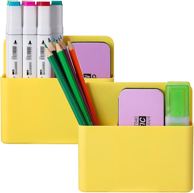 Mabrasse 2p Magnetic Dry Erase Marker Holder, Pen and Eraser Holder by Marbrasse