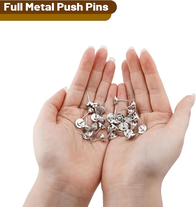 30 Pcs Metal Push Pins Silver Thumb Tacks or - Image 4