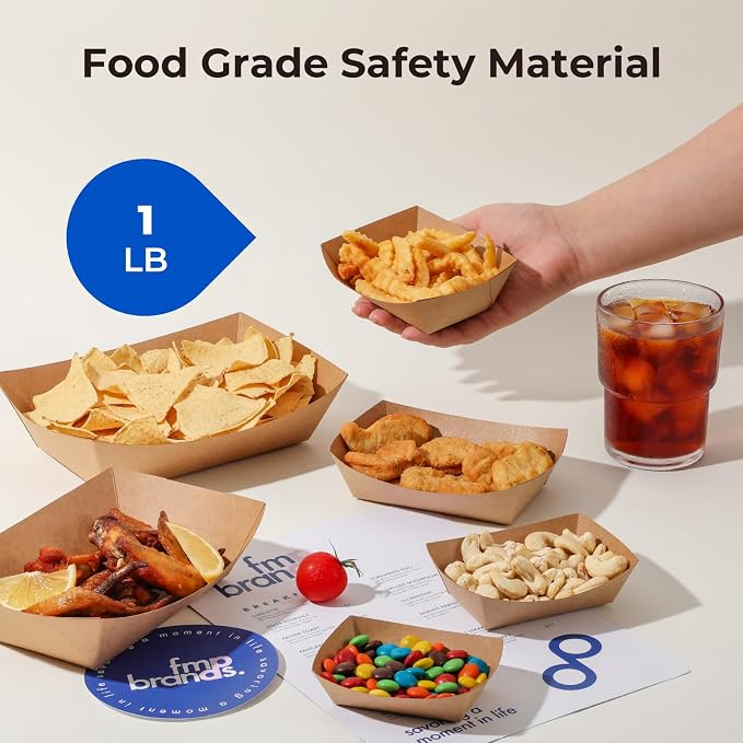 Fit Meal Prep [250 Pack 1 lb Paper Food Boats Heavy Duty Disposable Food Trays - Image 4