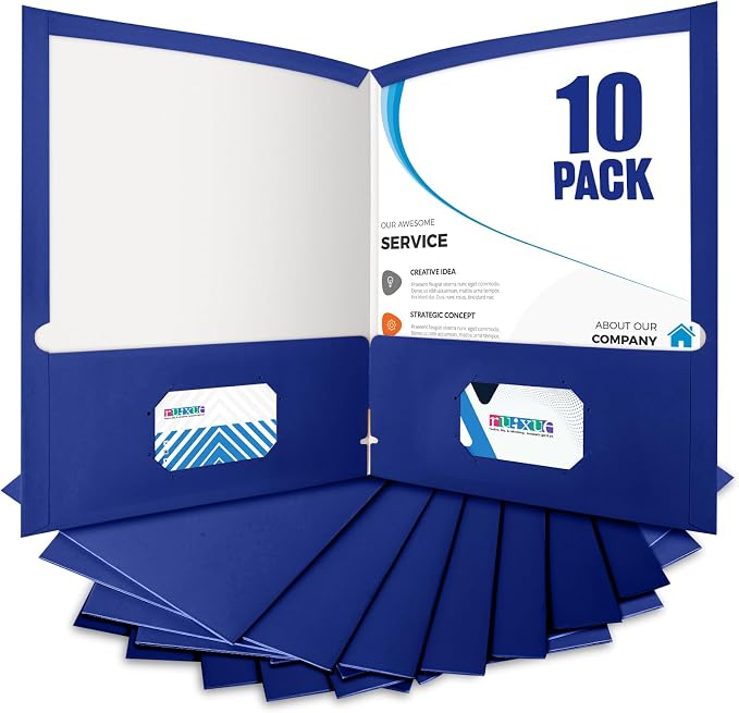 BIBRADAA® 10 Packs Blue Folders, Paper Folder Surface by BIBRADAA