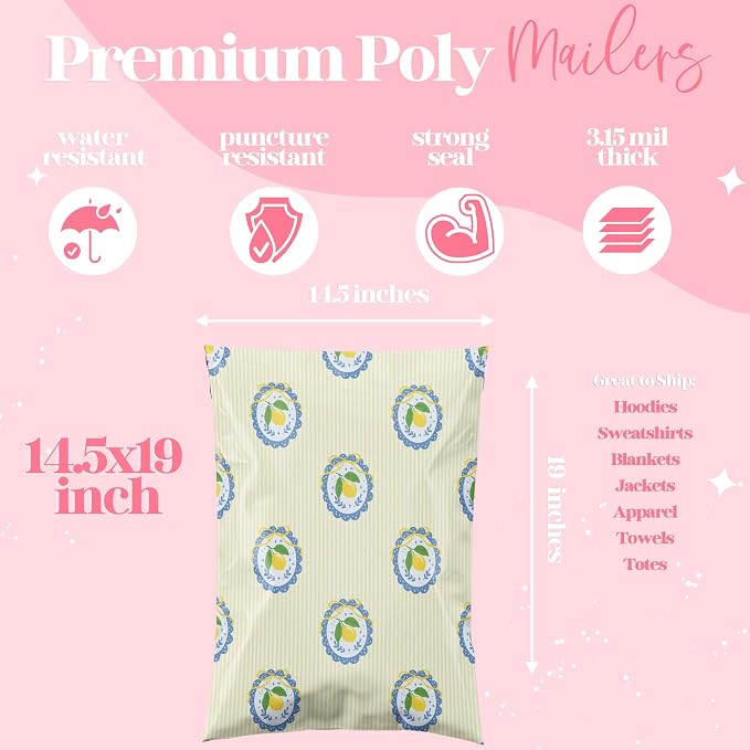 Pretty Package Store 14.5x19 Designer Poly Mailer 100 Pack Heavy Duty - Image 2