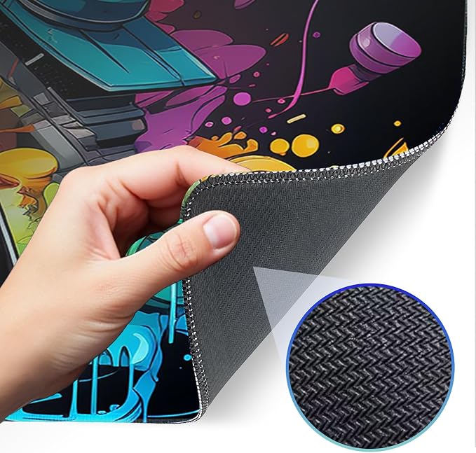 Gaming Mouse Pad, Large Mouse Pad, Waterproof Non-Slip Rubber Base, Stitched - Image 4