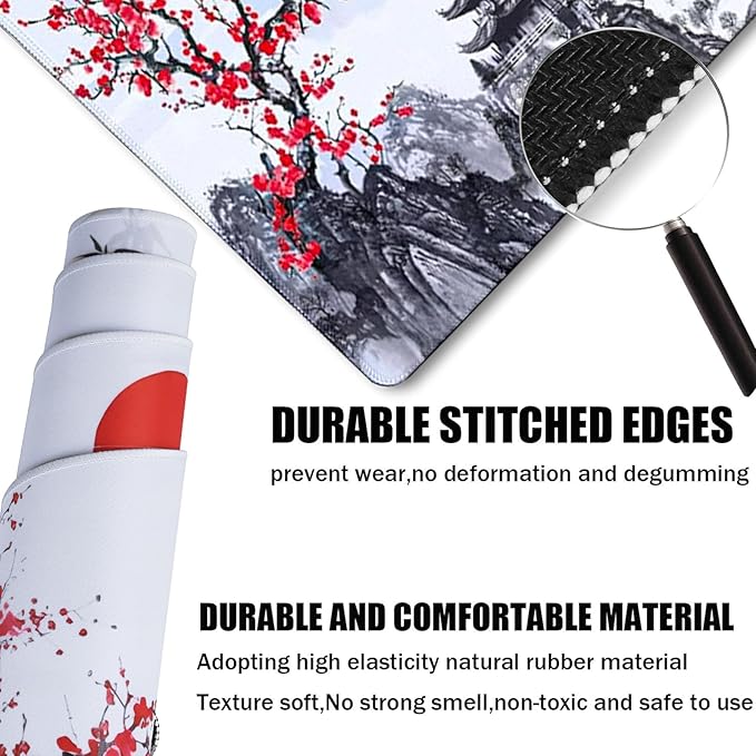 Gaming Mouse Pad Ink Pattern, 31.5x15.7 Inch Waterproof Computer Big Mousepad - Image 2