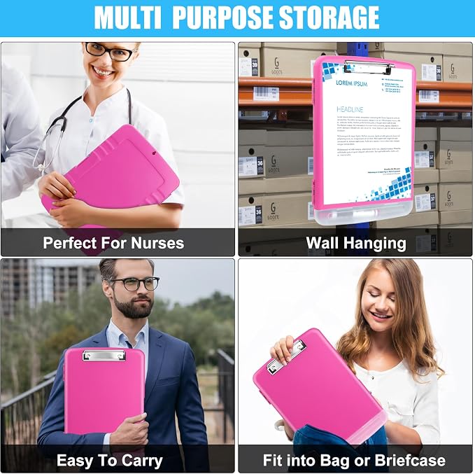 Plastic Clipboard with Storage, A4 Nursing Clipboard Folder with Pen Holder - Image 7