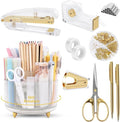 SKYDUE Gold Office Supplies Set, Pencil Holder by SKYDUE