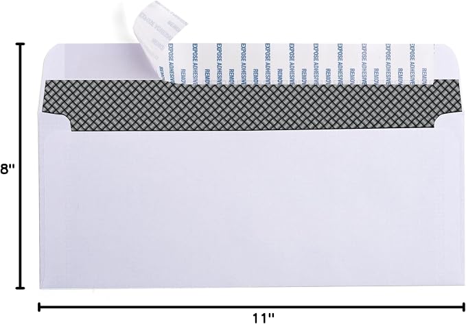 500 Self Seal QuickBooks Double Window Security Check Envelopes - Image 7