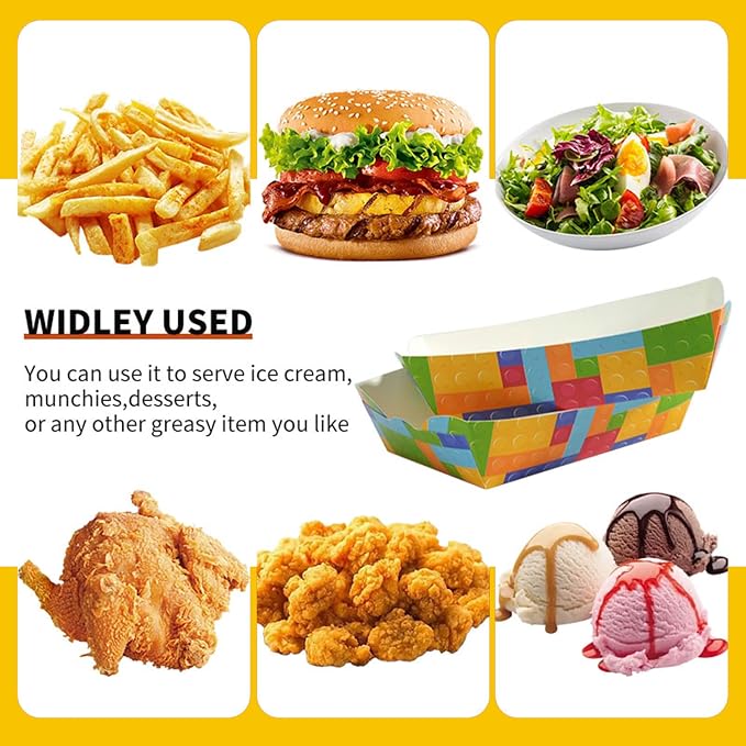 2lb Paper Food Trays, 50 Pack Disposable Serving Trays, Disposable Paper Boat - Image 6