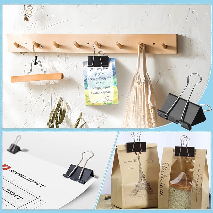 48 Pack XL Binder Clips 2 Inch Paper Clip Large Binding Clip, Jumbo Paperclips - Image 7