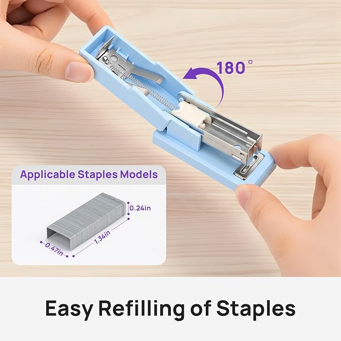 Mini Stapler with 2000 Staples, 30 Sheet Capacity, Jam-Free Small Desktop - Image 5