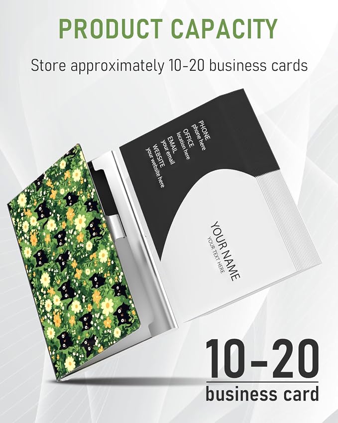 Business Card Metal Slim Organizer, Professional Stainless Steel Square Pocket - Image 2