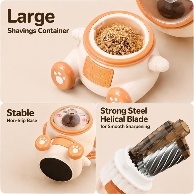 Cute Capybara-Shaped Astronaut Manual Pencil Sharpener, Hand Crank Desktop - Image 7