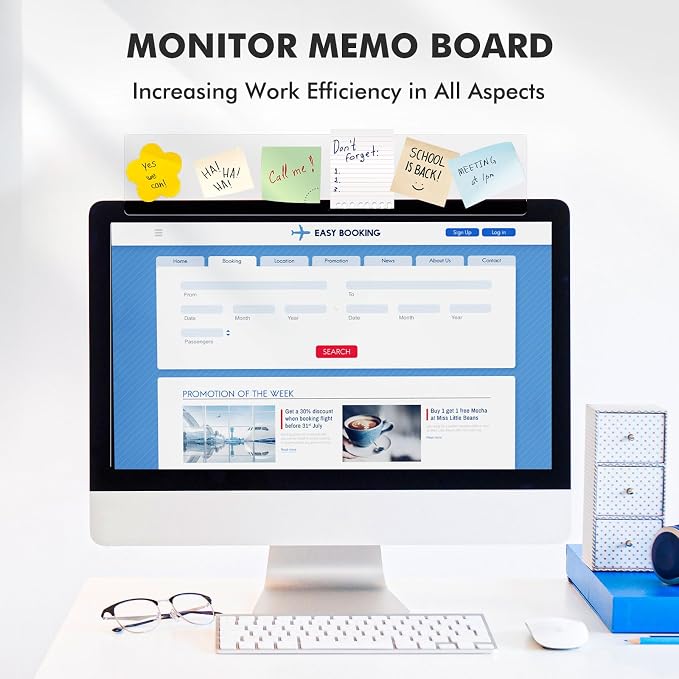 DOLLAR BOSS 1 Pc 15.7" x 3.1" Transparent Acrylic Monitor Memo Board | Computer - Image 2