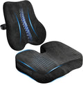 Memory Foam Seat Cushion & Plush Velvet Lumbar Support Pillow Set, Comfort by Unknown