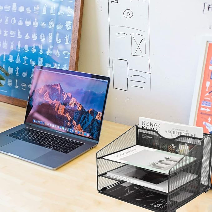EASEPRES Mesh Desktop File Organizer, Document Mail Desk Folder Holder - Image 4