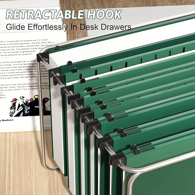 Plastic Hanging File Folder Letter Size, 12 Pack Reinforced Heavy Duty Hanging - Image 5