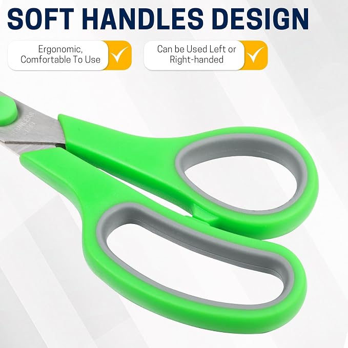 36 Packs 8" Multipurpose Scissors, Ultra Sharp Blade Shears, Comfort-Grip - Image 5