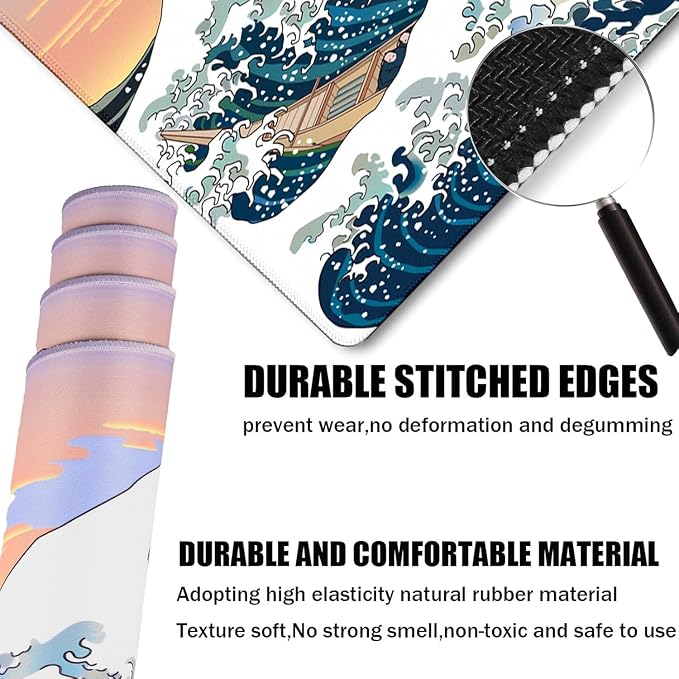 Japanese Large Mouse Pad, Desk Mat Office Desk Pad, Extended Large Mouse Mat - Image 3