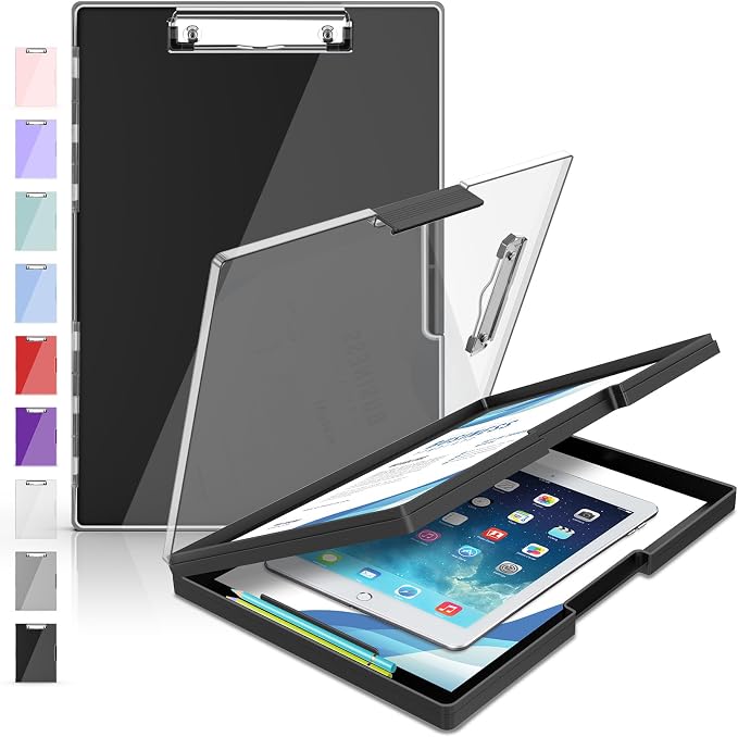 Sooez Clipboard with Storage, Plastic Clip Boards 8.5x11 with Storage, Heavy by Sooez