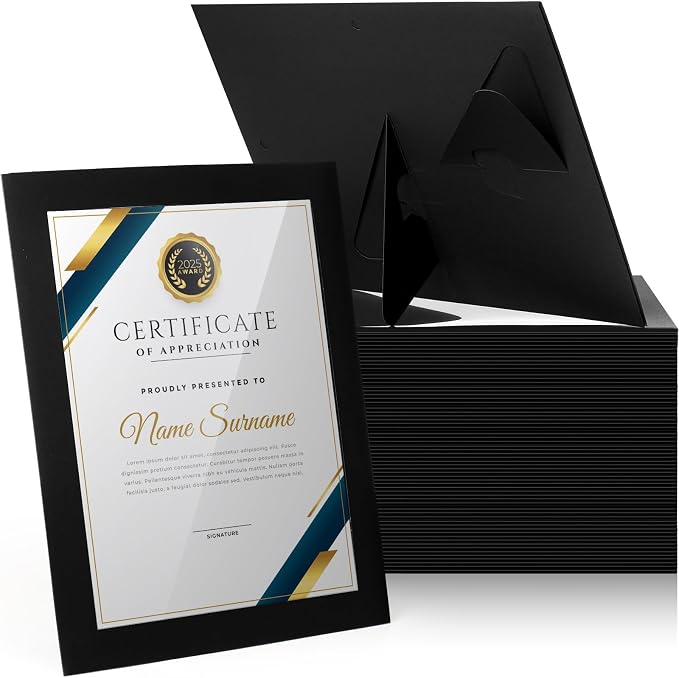 Tatuo 15 Pcs 8.5 x 11 Paper Picture Certificate Frames Horizontal Paper Award by Tatuo