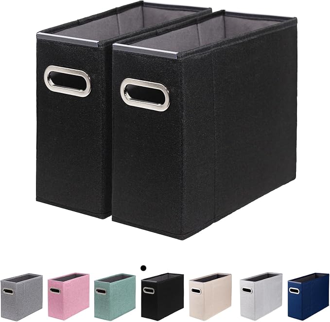 2 Packs Letter Size File Organizer, File Folders Organizer, Fabric Storage Box by ComfortKeeper