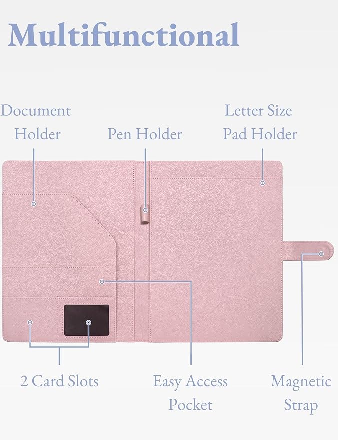 Mymazn Padfolio Portfolio Folder, Faux Leather Interview Resume Folder - Image 3