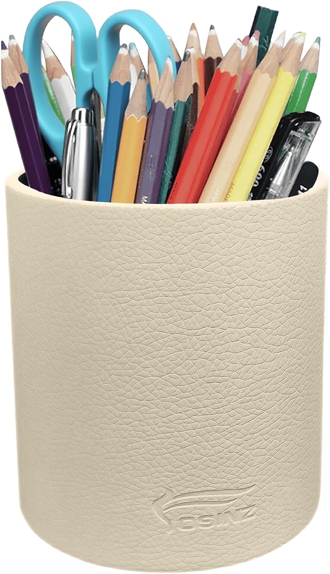 Leather Pen Holder, Desktop Elegant Pen Holder - Image 6