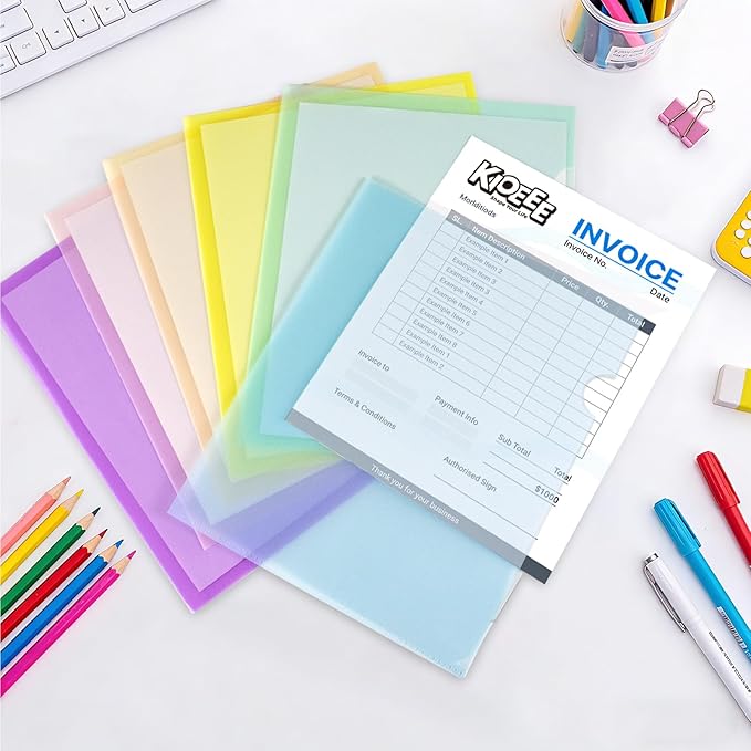 48 Pack Plastic File Folders, Letter Size Clear Project Sleeves - Image 5