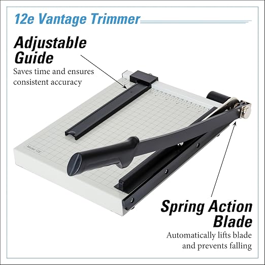 Dahle 12e Vantage Paper Trimmer, 15 Sheet, Automatic Clamp, Adjustable Guide - Image 2