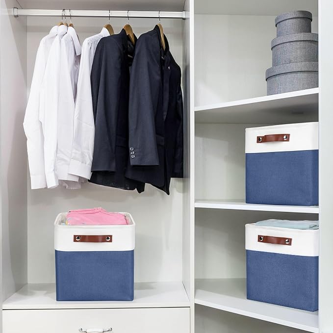 Bagnizer Collapsible Fabric Storage Cubes 11x11 Cube Storage Bins, 4 Pack - Image 3