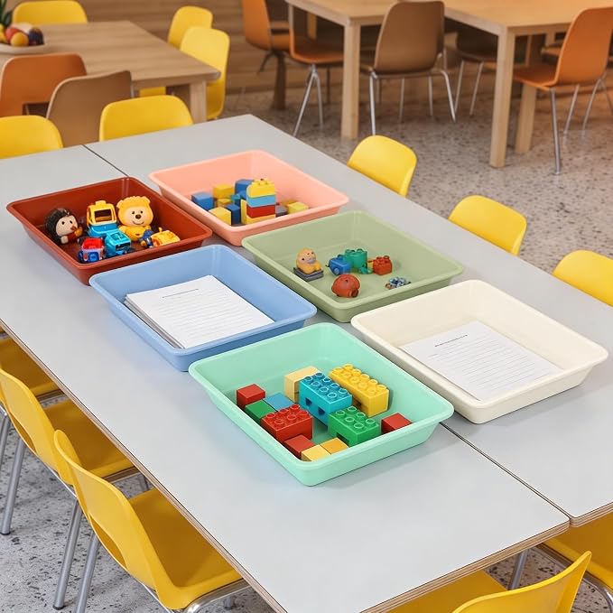 12 Pack Letter Size Flat Storage Paper Tray Organizer Bin Tray Plastic - Image 5