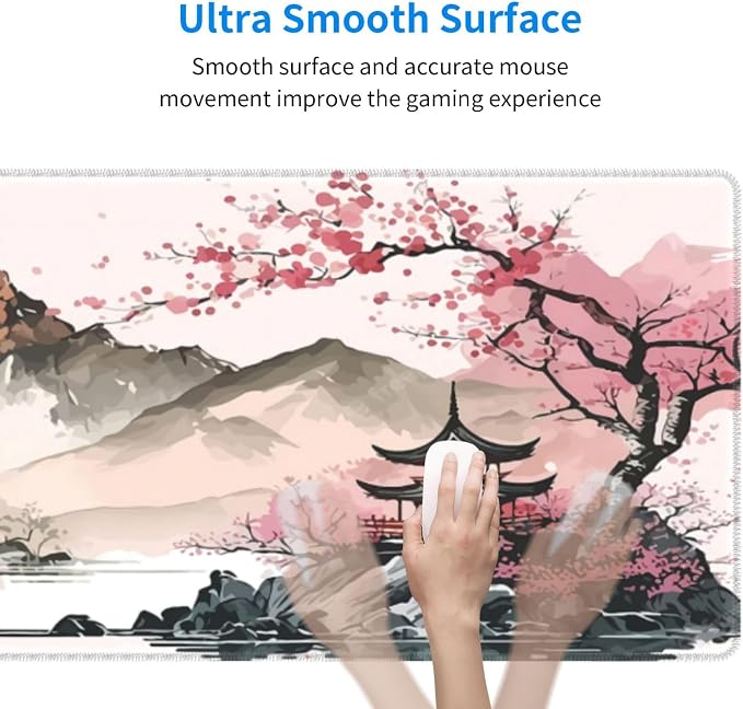 Watercolor Japanese Large Gaming Mouse Pad, Mouse Pad Gaming 31.5 x 11.8 in - Image 7