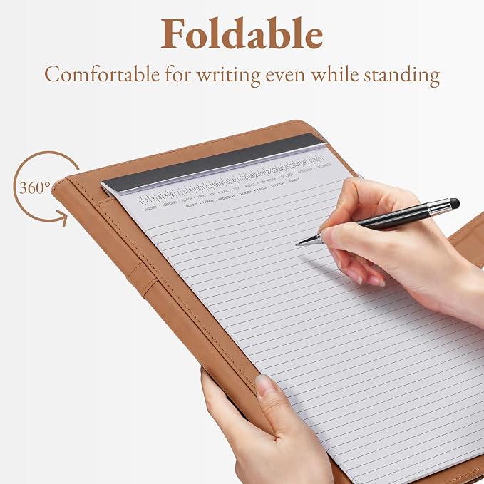 Mymazn Padfolio Portfolio Binder, Faux Leather Interview Resume Folder - Image 4