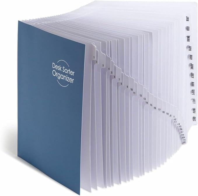 Smead Desk File/Sorter, Daily and Monthly, 43 Dividers, Letter Size, Dark Blue - Image 5