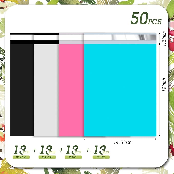 Mixed Color Poly Mailers 14.5x19 inch 50 Pcs - Image 2