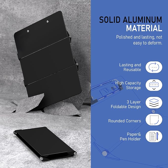 Clipboard Foldable Without Edition Cheat Charts, 3 Layers Aluminum, Nurse Board - Image 3