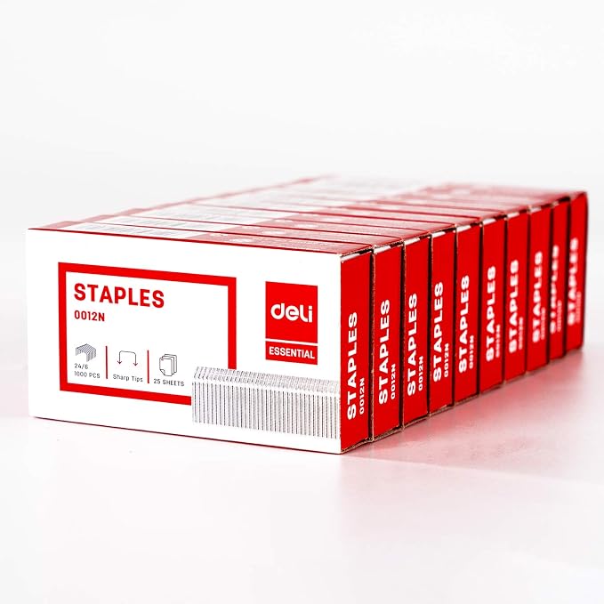 Leven 10, 000 Staples, Fits 25, 40 and 60 Sheet Capacity Staplers, Standard 1/4 by Leven